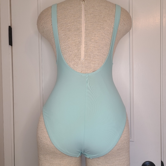 NWT J.Crew One Piece Baby Blue Swim Suit SZ 0 - Picture 2 of 2